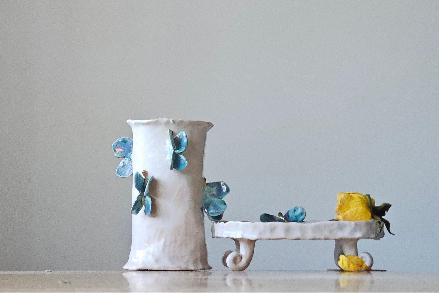 Toothbrush holder|Vase - Blue butterfly