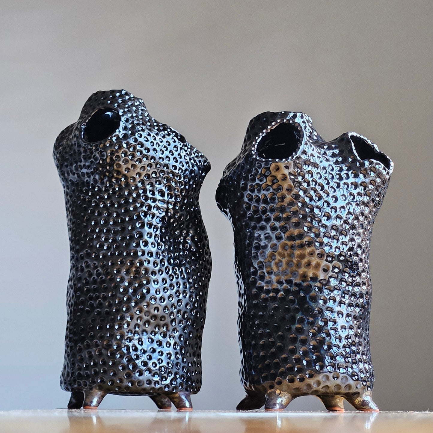 Black ceramic vase