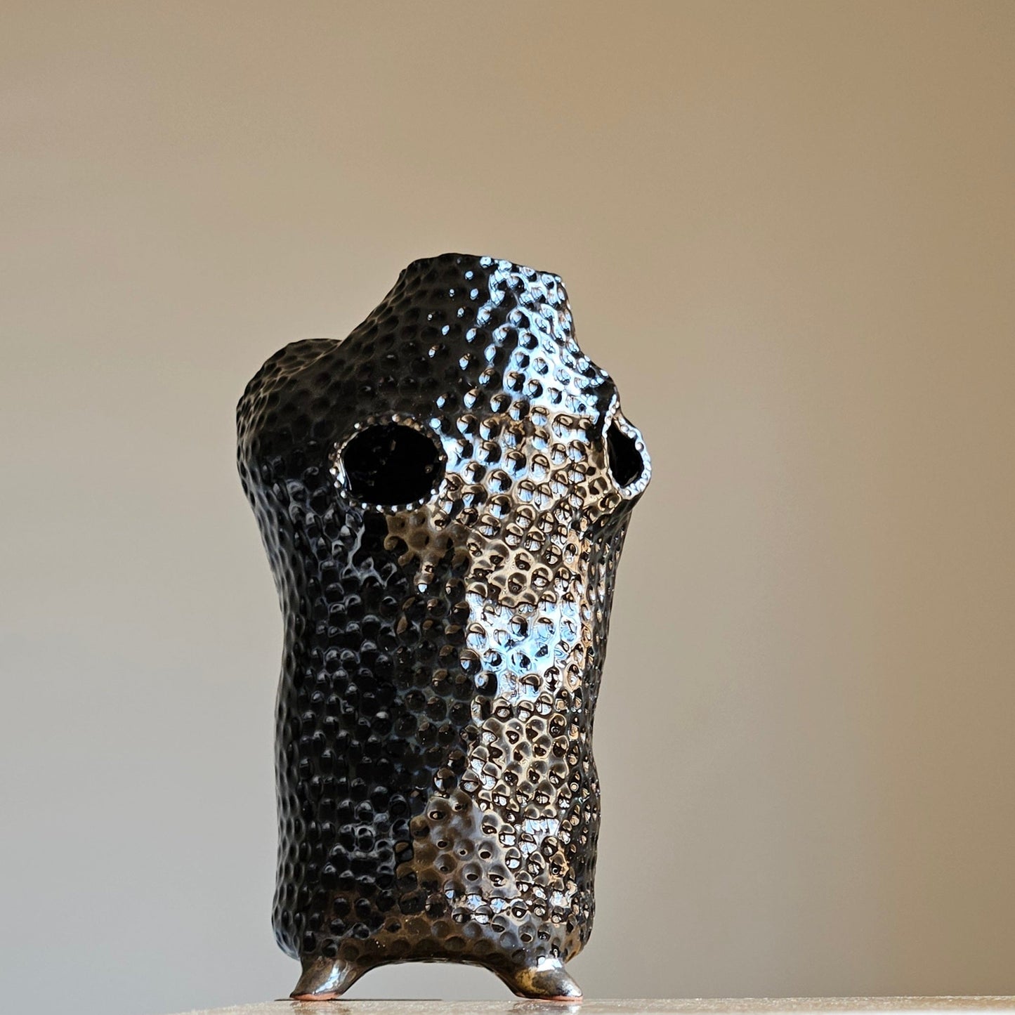 Black ceramic vase