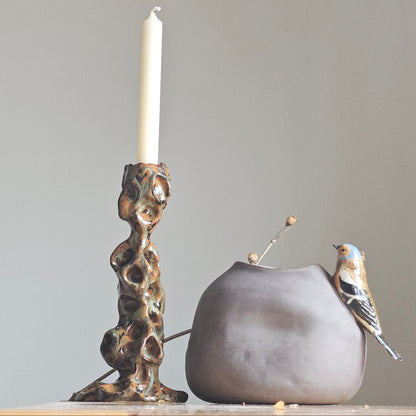 Vase with bird