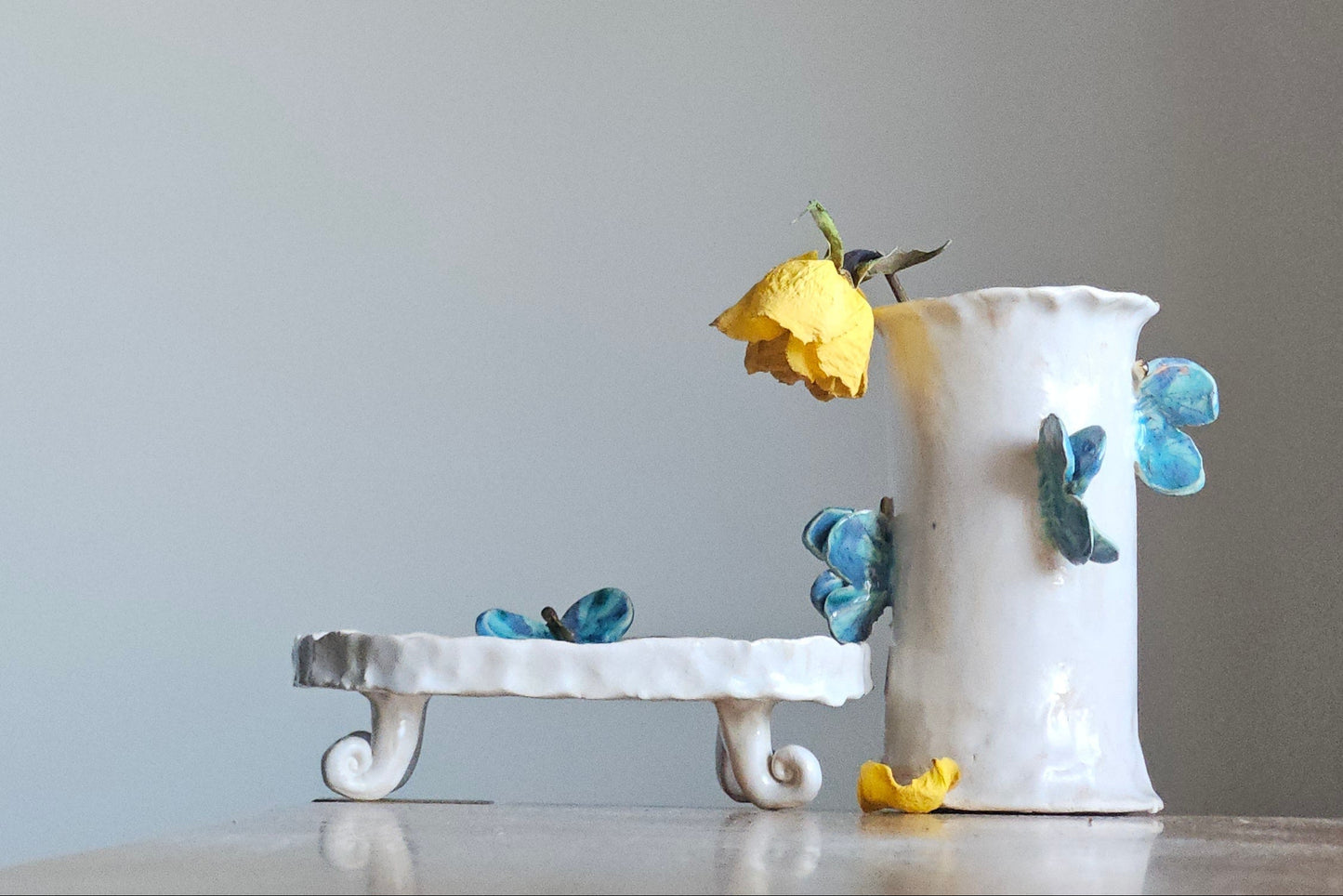 Toothbrush holder|Vase - Blue butterfly
