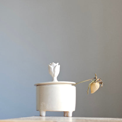 Handmade White Ceramic Box