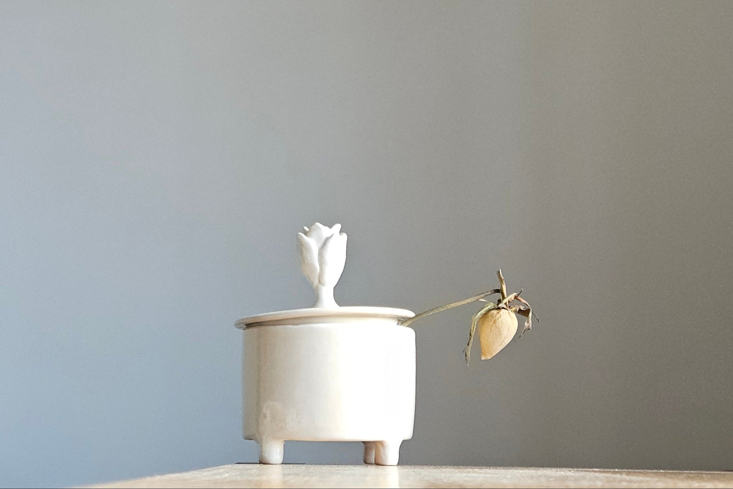Handmade White Ceramic Box