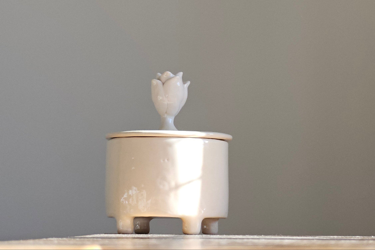 Handmade White Ceramic Box