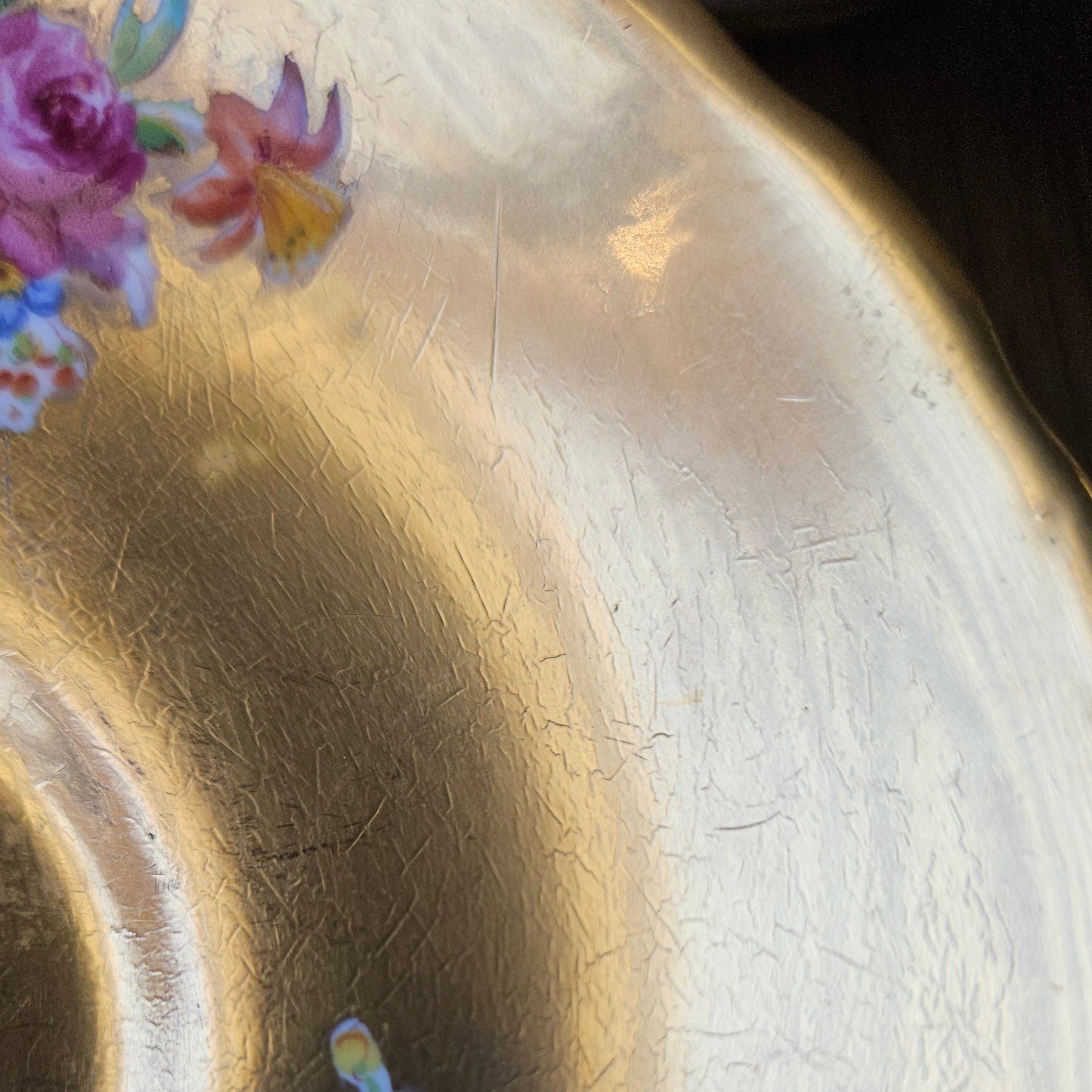 Antique Radfords Fenton Gold And Floral Teacup And Saucer||8548