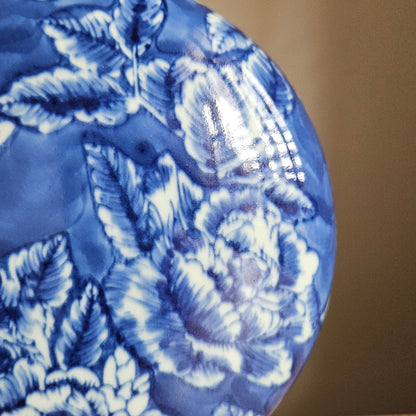 Vintage Chinese Vase|Blue White Floral