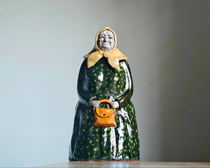 Handmade Ceramic Angel - Grandmother with Handbag