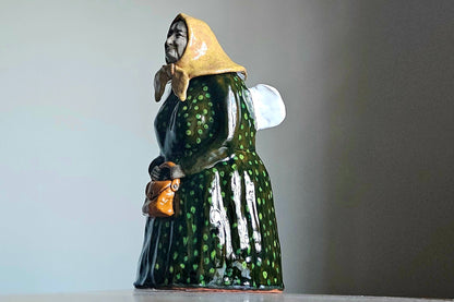 Handmade Ceramic Angel - Grandmother with Handbag