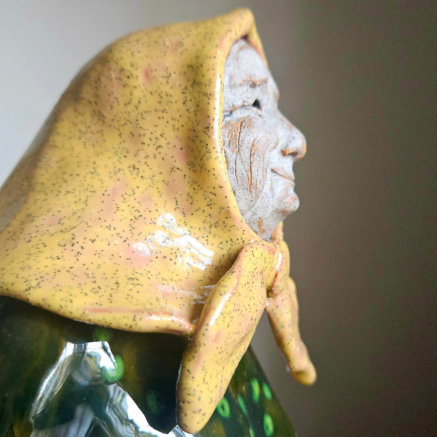 Handmade Ceramic Angel - Grandmother with Handbag