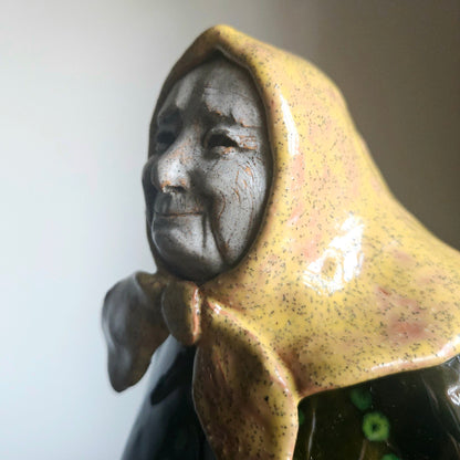 Handmade Ceramic Angel - Grandmother with Handbag